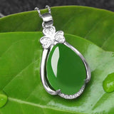 S925 Emerald Pendant Necklace 100% 925 Jewelry for Women