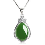 S925 Emerald Pendant Necklace 100% 925 Jewelry for Women