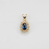 S925 Silver Necklace Sapphire Zircon Small Number Pendant