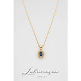 S925 Silver Necklace Sapphire Zircon Small Number Pendant