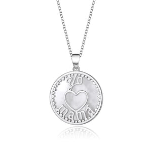 S925 Heart-Shaped Love Mama Necklace Natural Shell MOM Gift