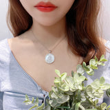 S925 Heart-Shaped Love Mama Necklace Natural Shell MOM Gift
