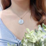 S925 Heart-Shaped Love Mama Necklace Natural Shell MOM Gift