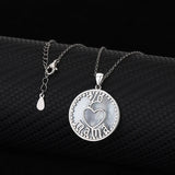 S925 Heart-Shaped Love Mama Necklace Natural Shell MOM Gift