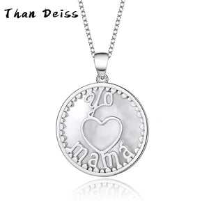 S925 Heart-Shaped Love Mama Necklace Natural Shell MOM Gift
