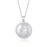 S925 Heart-Shaped Love Mama Necklace Natural Shell MOM Gift