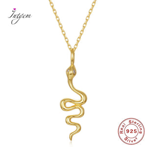 S925 Snake Pendant Style Collar Chain Silver Necklace