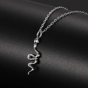 Snake Pendant Collar Chain Sterling Silver Necklace