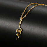 S925 Snake Pendant Style Collar Chain Silver Necklace