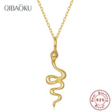 Snake Pendant Collar Chain Sterling Silver Necklace