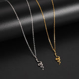 Snake Pendant Collar Chain Sterling Silver Necklace