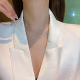 S925 Silver Sparkling Clavicle Chain Choker for Women Wedding