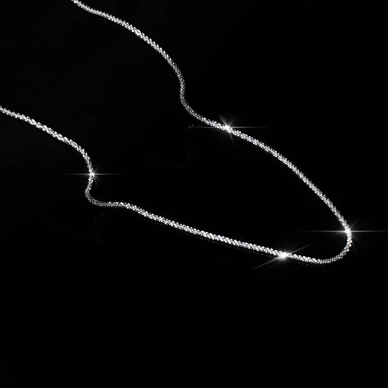 S925 Silver Sparkling Clavicle Chain Choker for Women Wedding