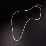 S925 Silver Sparkling Clavicle Chain Choker for Women Wedding