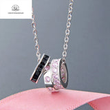 S925 Silver Necklace 3 Rings Diamond Small Fragrance Style