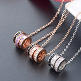 S925 Silver Necklace 3 Rings Diamond Small Fragrance Style