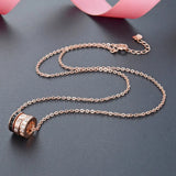 S925 Silver Necklace 3 Rings Diamond Small Fragrance Style