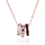 S925 Silver Necklace 3 Rings Diamond Small Fragrance Style