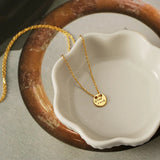 S925 Sterling Silver Necklace Coin Good Luck Pendant Necklace