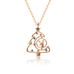 S925 Elk Clavicle Chain Zircon Necklace Gift