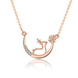 Moon Clavicle Chain Necklace Sterling Silver Jewelry
