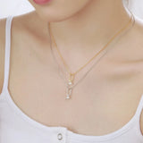 S925 Pearl Pendant Necklace with Clawbone Chain