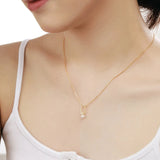S925 Pearl Pendant Necklace with Clawbone Chain