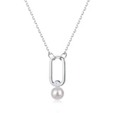 S925 Pearl Pendant Necklace with Clawbone Chain