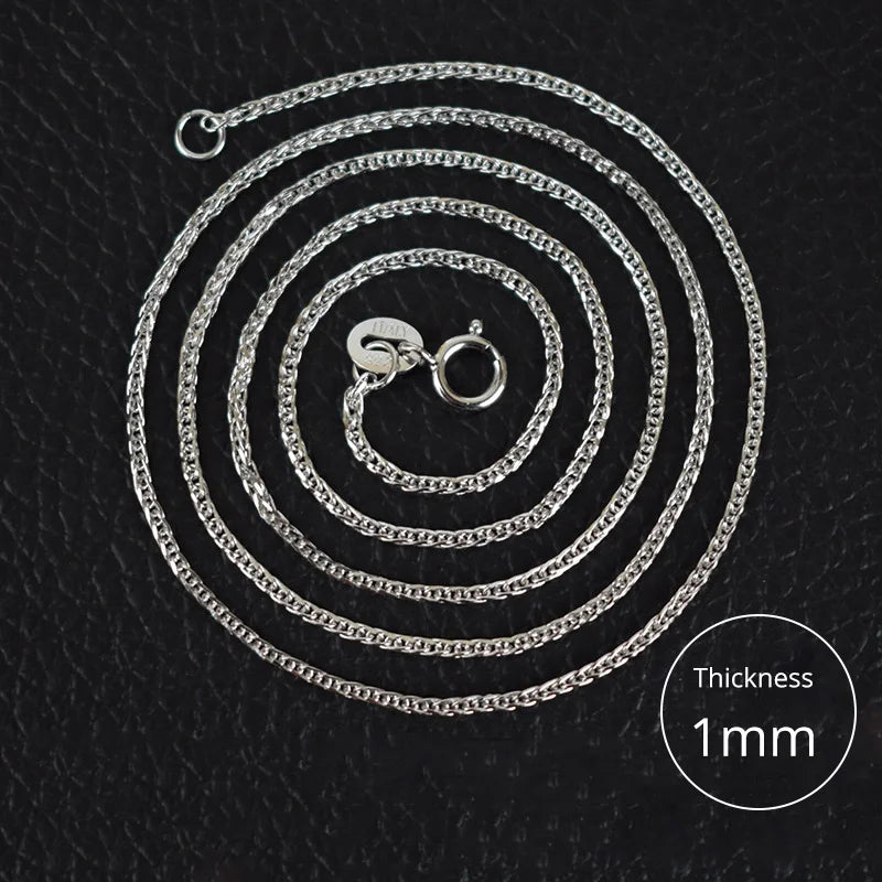 S925 Silver Necklace Men Women Couple Jewelry
