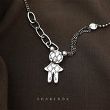S925 Sterling Silver Bear Necklace for Women