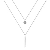 S925 Sterling Silver Double Layer Necklace for Women
