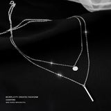 S925 Sterling Silver Double Layer Necklace for Women