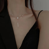 S925 Sterling Silver Double Layer Necklace for Women