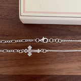 S925 Cross Necklace Retro Clavicle Chain Jewelry