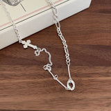 S925 Cross Necklace Retro Clavicle Chain Jewelry