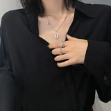 S925 Sterling Silver Paper Clip Pin Chain Necklace