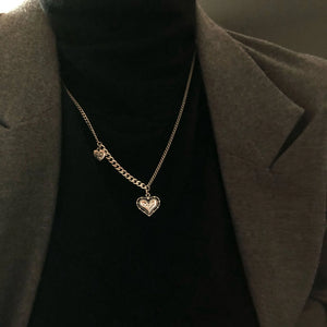 S925 Silver Necklace Women Retro Love Geometry Chains Simplicity Jewelry