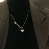 S925 Silver Necklace Women Retro Love Geometry Chains Simplicity Jewelry