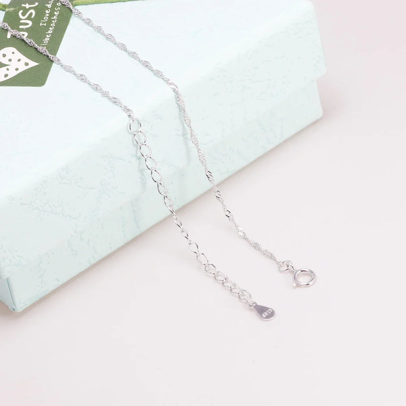 S925 Sterling Silver Necklace Snake Chain Women Jewelry