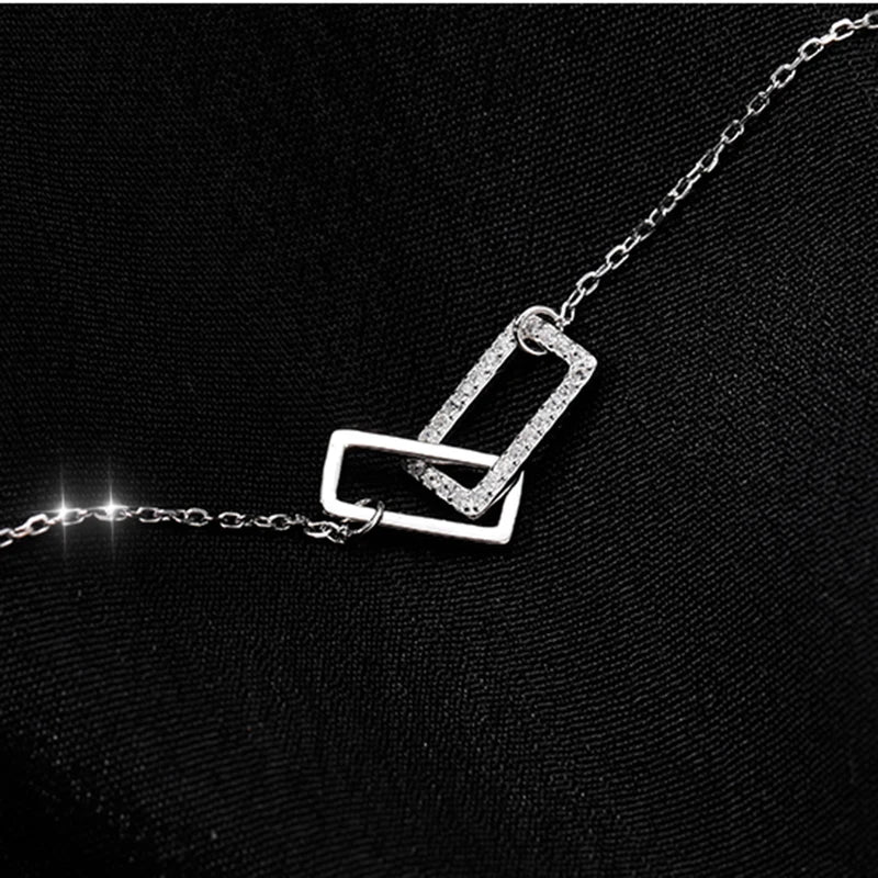 S925 Square Light Necklace for Women