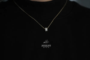 S925 Silver Necklace with Zirconium Diamonds, Pearl Link