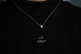 S925 Silver Necklace with Zirconium Diamonds, Pearl Link