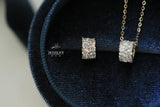 S925 Silver Necklace with Zirconium Diamonds, Pearl Link
