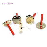 14K Plated Round Stud Earring Findings for DIY Earring Making