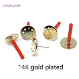 14K Plated Round Stud Earring Findings for DIY Earring Making
