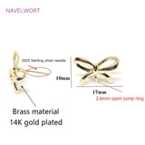 S925 Bowknot Post Earring Fittings 14K Plated Drop Earrings