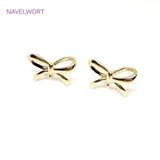 S925 Bowknot Post Earring Fittings 14K Plated Drop Earrings