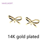 S925 Bowknot Post Earring Fittings 14K Plated Drop Earrings