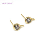 S925 Silver Stud Earring Fittings Zircon Post DIY Jewelry Accessory