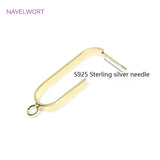 Rectangle Shape Stud Earrings 925 Sterling Silver Post Earrings for Women
